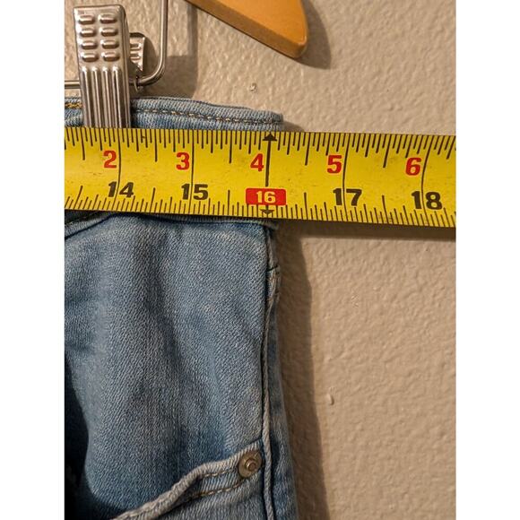 Levi's 726 Wide Leg Flare Denim Jeans Womens 32 Light Wash High Rise Distressed - Picture 6 of 11